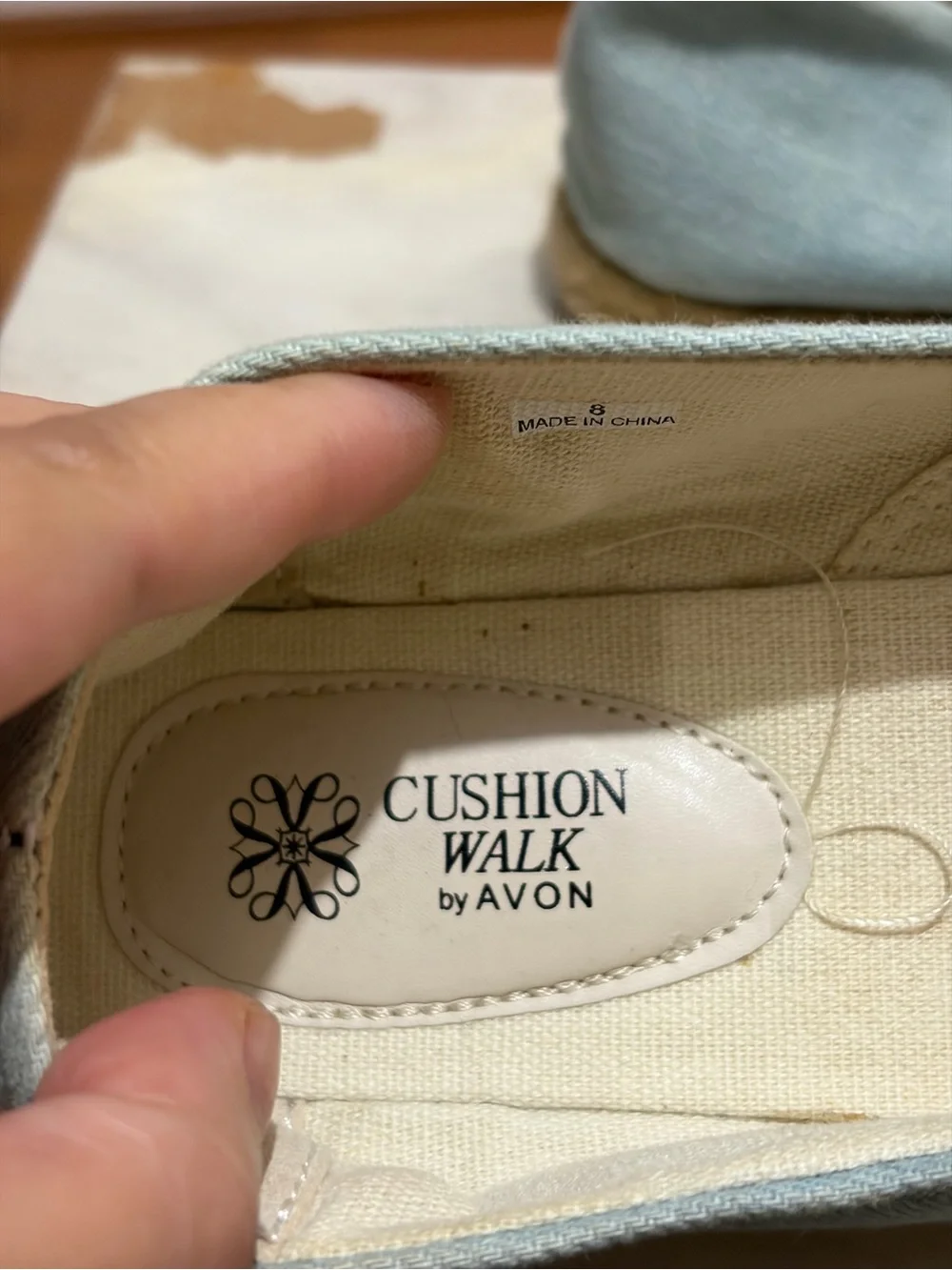 Avon Cushion Walk by Avon Light Blue Embroidered Espadrille Slip-Ons 8